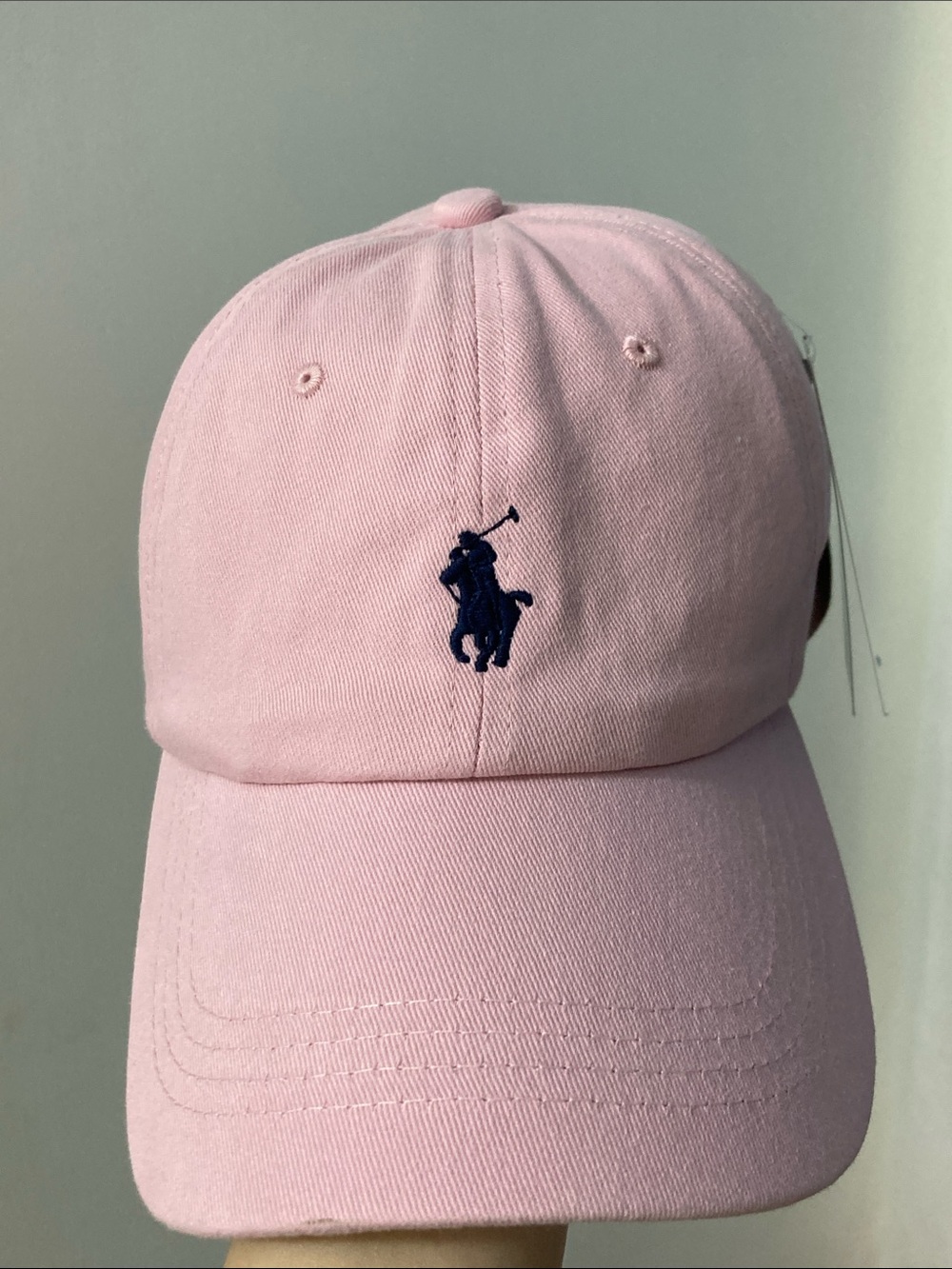 Ralph Lauren Pink Polo Baseball Cap with Navy Pony Logo